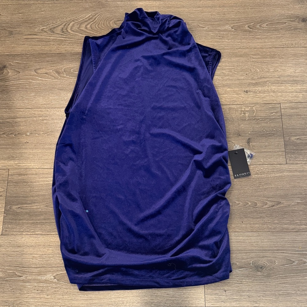 Eloquii Sleeveless Top in Deep Blue